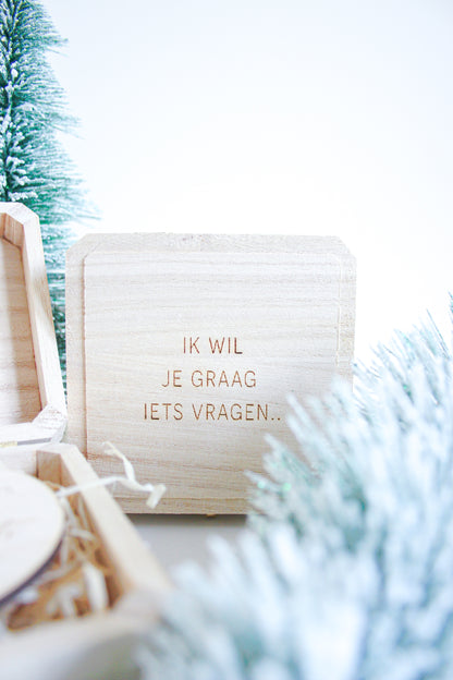 Kerst | Houten doosje met vraag