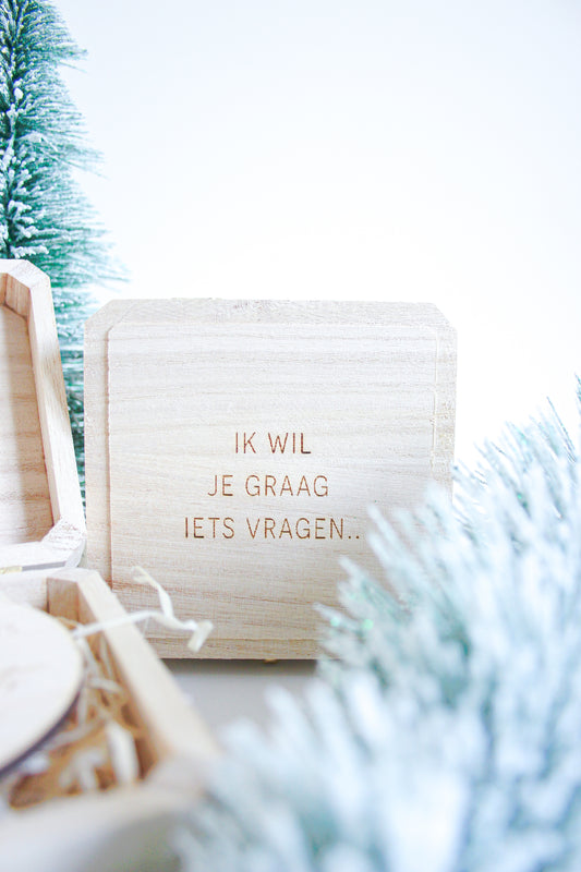 Kerst | Houten doosje met vraag